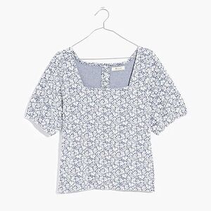 Madewell Floral Jacquard Button-Back Top
